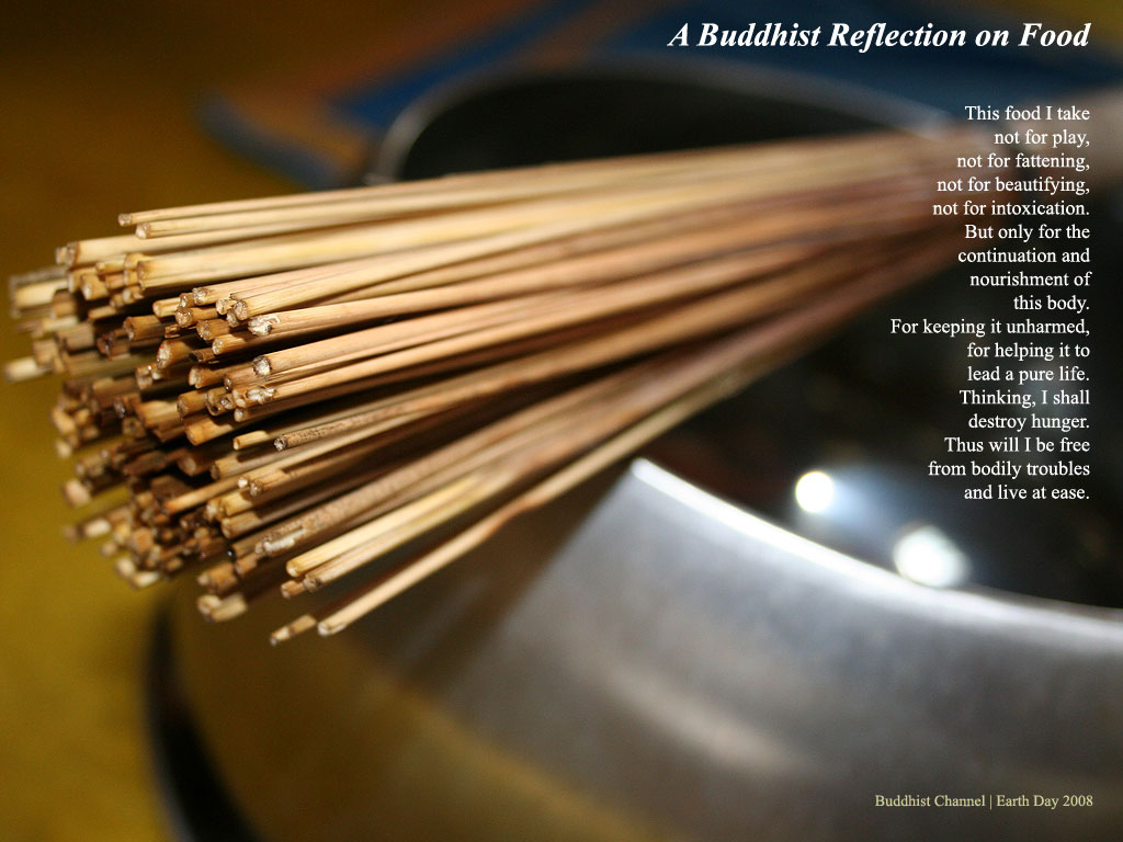 Download "The Buddhist Reflection on Food" Wallpaper here